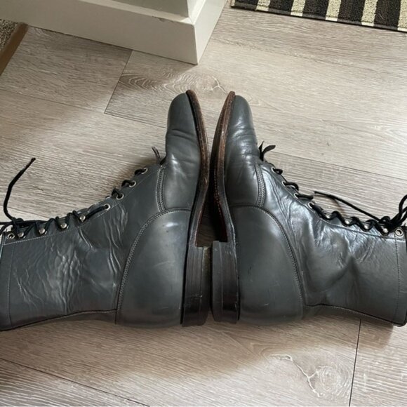 Vintage Justin Fringe Kilte Roper Boots Genuine Leather Cowboy Western Grey Mens - Picture 6 of 12